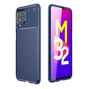 Carbon Fiber Texture Shockproof TPU Case For Samsung Galaxy M32 International Version(Blue)