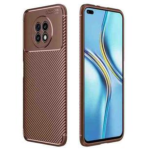 Carbon Fiber Texture Shockproof TPU Case For Honor X20(Brown)