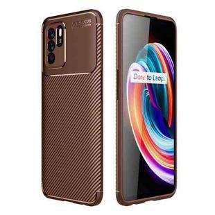 Carbon Fiber Texture Shockproof TPU Case For OPPO Reno6 Z(Brown)