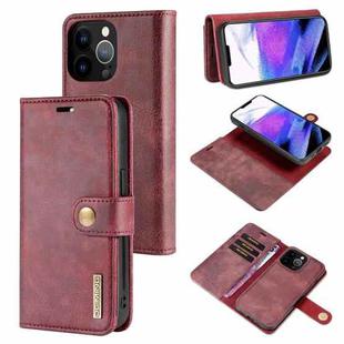 For iPhone 13 Pro Max DG.MING Crazy Horse Texture Flip Detachable Magnetic Leather Case with Holder & Card Slots & Wallet (Red)
