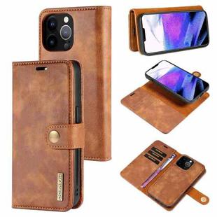 For iPhone 13 Pro Max DG.MING Crazy Horse Texture Flip Detachable Magnetic Leather Case with Holder & Card Slots & Wallet (Brown)