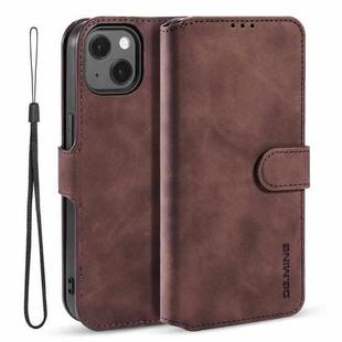 For iPhone 13 mini DG.MING Retro Oil Side Horizontal Flip Leather Case with Holder & Card Slots & Wallet (Coffee)