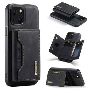 For iPhone 13 mini DG.MING M2 Series 3-Fold Card Bag Shockproof Case with Wallet & Holder Function (Black)