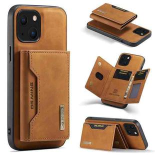 For iPhone 13 mini DG.MING M2 Series 3-Fold Card Bag Shockproof Case with Wallet & Holder Function (Brown)
