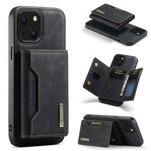 For iPhone 13 DG.MING M2 Series 3-Fold Card Bag Shockproof Case with Wallet & Holder Function(Black)