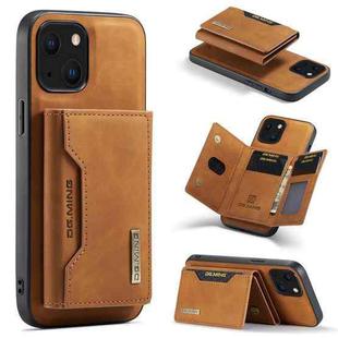 For iPhone 13 DG.MING M2 Series 3-Fold Card Bag Shockproof Case with Wallet & Holder Function(Brown)