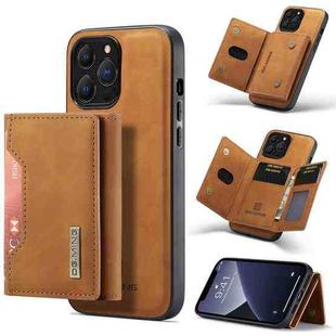 For iPhone 13 Pro Max DG.MING M2 Series 3-Fold Card Bag Shockproof Case with Wallet & Holder Function (Brown)