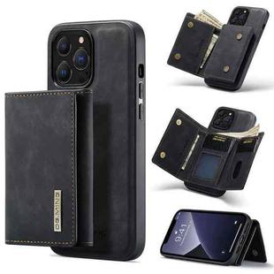For iPhone 13 Pro DG.MING M1 Series 3-Fold Multi Card Wallet Shockproof Case with Holder Function (Black)