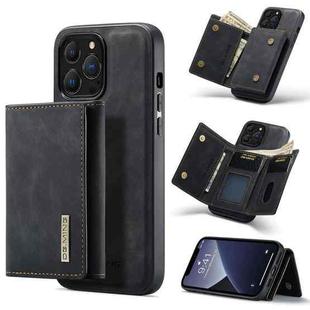 For iPhone 13 Pro Max DG.MING M1 Series 3-Fold Multi Card Wallet Shockproof Case with Holder Function (Black)