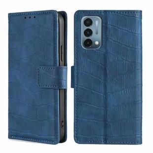 Skin Feel Crocodile Texture Magnetic Clasp Horizontal Flip PU Leather Case with Holder & Card Slots & Wallet For OnePlus Nord N200 5G(Blue)