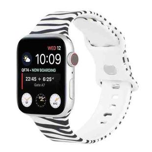 8-buckle Printed Strap Watch Band For Apple Watch Ultra 49mm / Series 8&7 45mm / SE 2&6&SE&5&4 44mm / 3&2&1 42mm(Zebra Pattern)