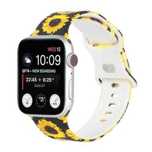 8-buckle Printed Strap Watch Band For Apple Watch Series 8&7 41mm / SE 2&6&SE&5&4 40mm / 3&2&1 38mm(Chrysanthemum)