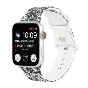 8-buckle Printed Strap Watch Band For Apple Watch Series 8&7 41mm / SE 2&6&SE&5&4 40mm / 3&2&1 38mm(Lace)