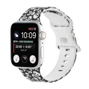 8-buckle Printed Strap Watch Band For Apple Watch Series 8&7 41mm / SE 2&6&SE&5&4 40mm / 3&2&1 38mm(Skull)