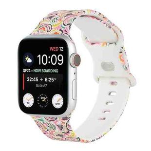 8-buckle Printed Strap Watch Band For Apple Watch Series 8&7 41mm / SE 2&6&SE&5&4 40mm / 3&2&1 38mm(Pink)