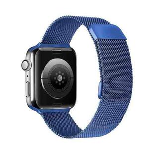 Double Section Milanese Magnetic Elasticity Strap Watch Band For Apple Watch Ultra 49mm / Series 8&7 45mm / SE 2&6&SE&5&4 44mm / 3&2&1 42mm(Blue)