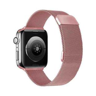 Double Section Milanese Magnetic Elasticity Strap Watch Band For Apple Watch Series 8&7 41mm / SE 2&6&SE&5&4 40mm / 3&2&1 38mm(Rose Pink)