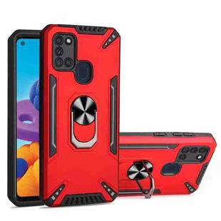 For Samsung Galaxy A21s PC + TPU Protective Case with 360 Degrees Rotatable Ring Holder(Red)