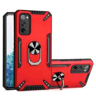For Samsung Galaxy S20 FE PC + TPU Protective Case with 360 Degrees Rotatable Ring Holder(Red)