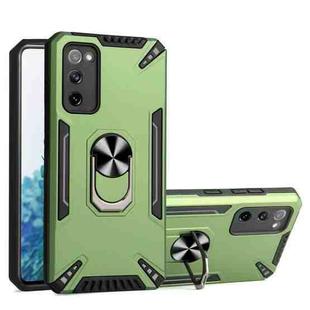 For Samsung Galaxy S20 FE PC + TPU Protective Case with 360 Degrees Rotatable Ring Holder(Dark Green)