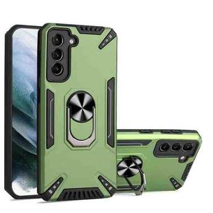 For Samsung Galaxy S21+ 5G PC + TPU Protective Case with 360 Degrees Rotatable Ring Holder(Dark Green)