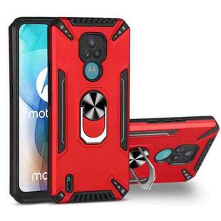 For Motorola Moto E7 PC + TPU Protective Case with 360 Degrees Rotatable Ring Holder(Red)