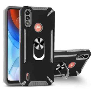 For Motorola Moto E7 Power PC + TPU Protective Case with 360 Degrees Rotatable Ring Holder(Gray)