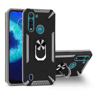 For Motorola Moto G8 Power Lite PC + TPU Protective Case with 360 Degrees Rotatable Ring Holder(Gray)