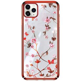 For iPhone 11 Pro SULADA Flower Pattern Plating Diamond PC Protective Case(Red)