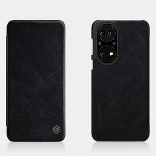 For Huawei P50 NILLKIN QIN Series Crazy Horse Texture Horizontal Flip Leather Case with Card Slot(Black)