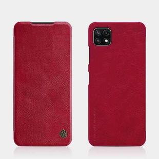 For Samsung Galaxy A22 5G NILLKIN QIN Series Crazy Horse Texture Horizontal Flip Leather Case with Card Slot(Red)