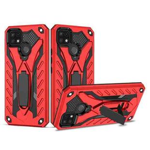 For OPPO Realme C21Y Shockproof TPU + PC Protective Case with Holder(Red)