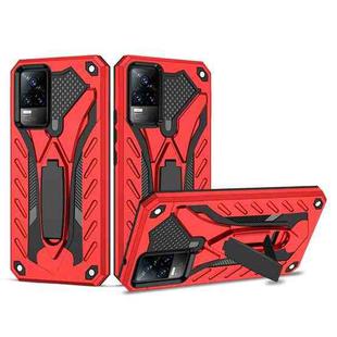 For vivo V21e 5G / 4G Shockproof TPU + PC Protective Case with Holder(Red)