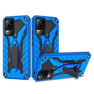 For vivo V21e 5G / 4G Shockproof TPU + PC Protective Case with Holder(Blue)