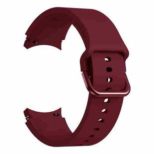 For Samsung Galaxy Watch4 Classic 42mm Universal Silicone Colorful Buckle Watch Band(Wine Red)