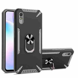 For Xiaomi Redmi 9A PC + TPU Protective Case with 360 Degrees Rotatable Ring Holder(Gray)