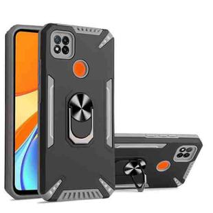 For Xiaomi Redmi 9C PC + TPU Protective Case with 360 Degrees Rotatable Ring Holder(Gray)
