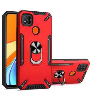 For Xiaomi Redmi 9C PC + TPU Protective Case with 360 Degrees Rotatable Ring Holder(Red)
