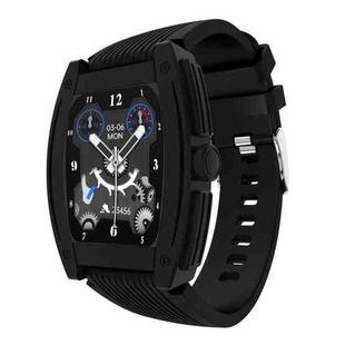 N72 1.57 inch TFT Square Screen Bluetooth 5.2 IP67 Waterproof Smart Watch, Support Sleep Monitor / Voice Call / Heart Rate Monitor / Blood Pressure Monitoring, Style: Silicone Strap(Black)