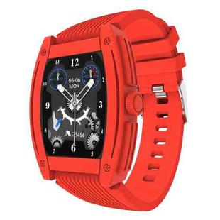 N72 1.57 inch TFT Square Screen Bluetooth 5.2 IP67 Waterproof Smart Watch, Support Sleep Monitor / Voice Call / Heart Rate Monitor / Blood Pressure Monitoring, Style: Silicone Strap(Red)