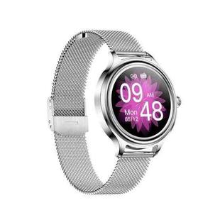 ZX10 1.09 inch HD Color Screen Bluetooth 5.0 IP68 Waterproof Women Smart Watch, Support Sleep Monitor / Menstrual Cycle Reminder / Heart Rate Monitor / Blood Oxygen Monitoring, Style:Steel Strap(Silver)
