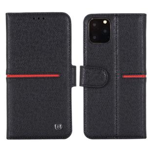 For iPhone 11 Pro GEBEI Top-grain Leather Horizontal Flip Protective Case with Holder & Card Slots & Wallet & Photo Frame(Black)