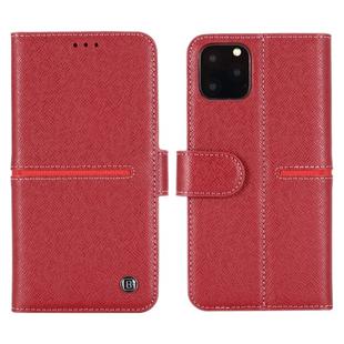 For iPhone 11 Pro Max GEBEI Top-grain Leather Horizontal Flip Protective Case with Holder & Card Slots & Wallet & Photo Frame(Red Wine)