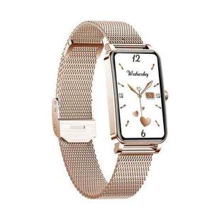 ZX19 1.45 inch HD Screen Bluetooth 5.0 IP68 Waterproof Women Smart Watch, Support Sleep Monitor / Menstrual Cycle Reminder / Heart Rate Monitor / Blood Oxygen Monitoring, Style: Steel Strap(Gold)