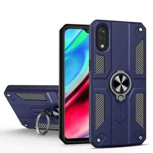 Carbon Fiber Pattern PC + TPU Protective Case with Ring Holder For vivo Y93(Sapphire Blue)