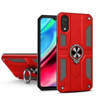 Carbon Fiber Pattern PC + TPU Protective Case with Ring Holder For vivo Y93(Red)