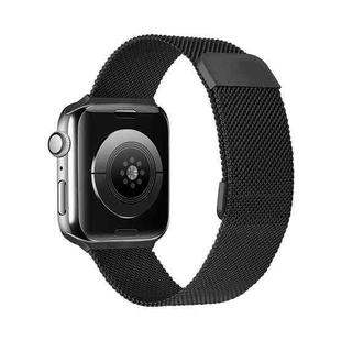 Adjustable Dual Section Milan Watch Band For Apple Watch Ultra 49mm / Series 8&7 45mm / SE 2&6&SE&5&4 44mm / 3&2&1 42mm(Black)
