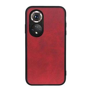 For Honor 50 Pro Accurate Hole Two-color Calf Texture Shockproof Case(Red)