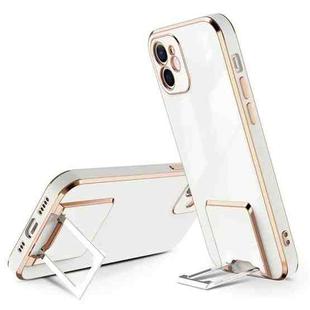 Electroplating Protective Cover Casem with Holder Function For iPhone 11(Gold)