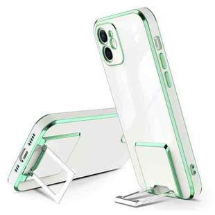 For iPhone 11 Electroplating Protective Cover Casem with Holder Function (Green)